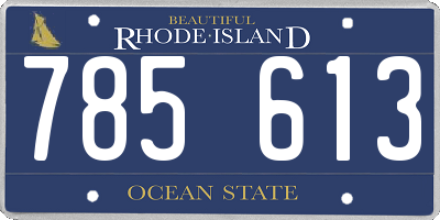 RI license plate 785613