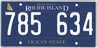 RI license plate 785634