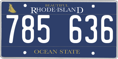 RI license plate 785636