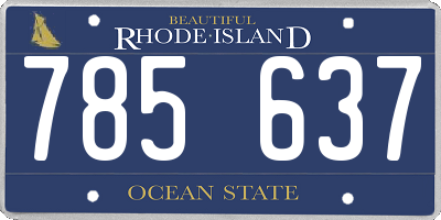 RI license plate 785637