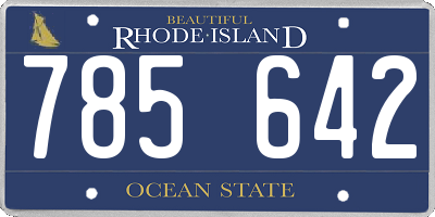 RI license plate 785642