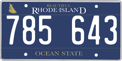 RI license plate 785643