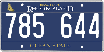 RI license plate 785644
