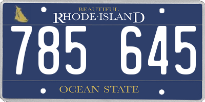 RI license plate 785645