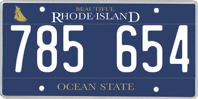 RI license plate 785654