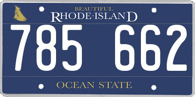 RI license plate 785662