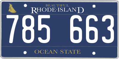 RI license plate 785663