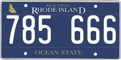 RI license plate 785666