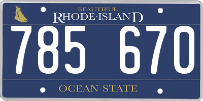 RI license plate 785670