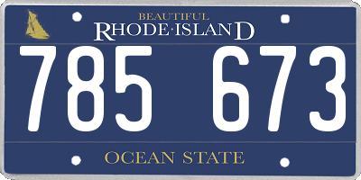 RI license plate 785673