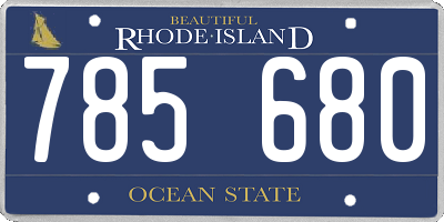 RI license plate 785680
