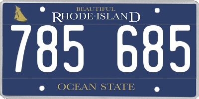 RI license plate 785685
