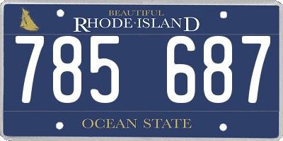 RI license plate 785687