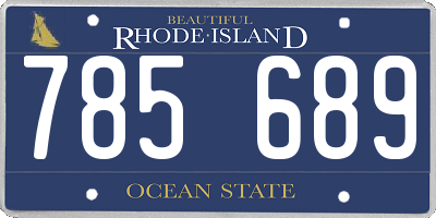 RI license plate 785689