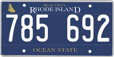 RI license plate 785692