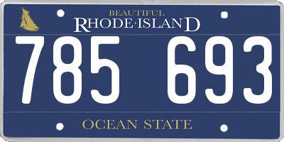 RI license plate 785693