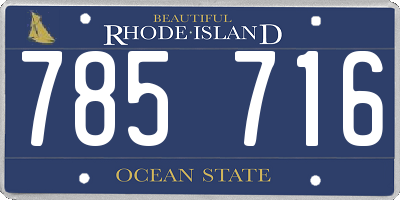 RI license plate 785716