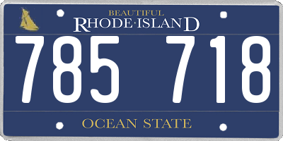 RI license plate 785718