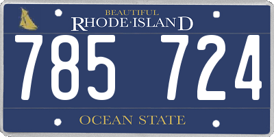 RI license plate 785724