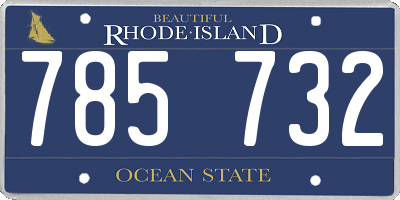 RI license plate 785732
