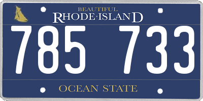RI license plate 785733
