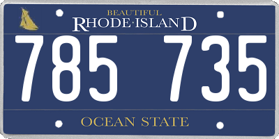 RI license plate 785735