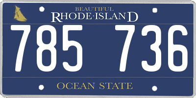 RI license plate 785736