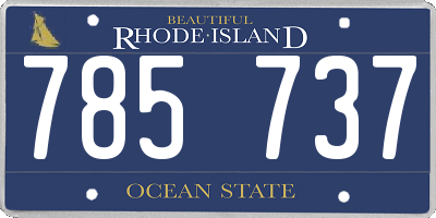 RI license plate 785737