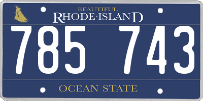 RI license plate 785743
