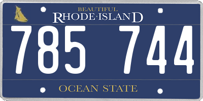 RI license plate 785744