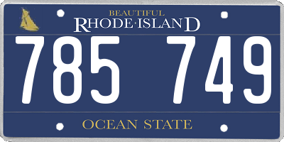 RI license plate 785749