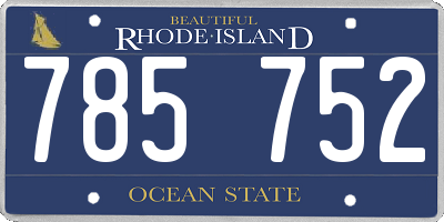 RI license plate 785752