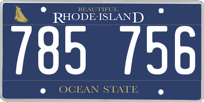 RI license plate 785756