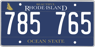RI license plate 785765
