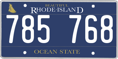RI license plate 785768