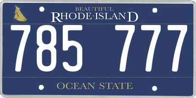 RI license plate 785777