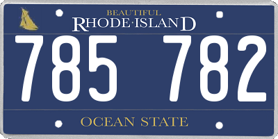 RI license plate 785782