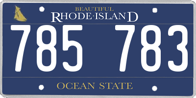 RI license plate 785783