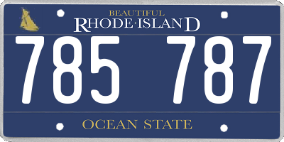 RI license plate 785787