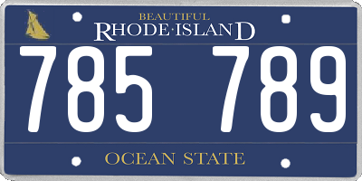 RI license plate 785789