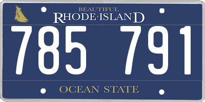 RI license plate 785791