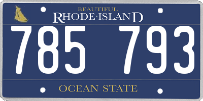 RI license plate 785793