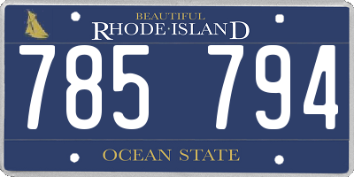 RI license plate 785794