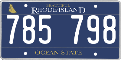 RI license plate 785798