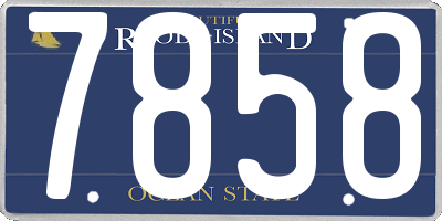 RI license plate 7858