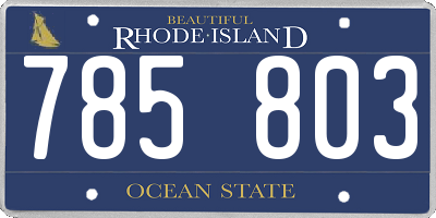 RI license plate 785803