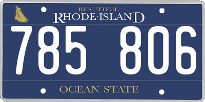 RI license plate 785806