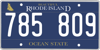 RI license plate 785809