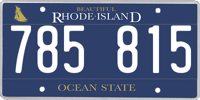 RI license plate 785815