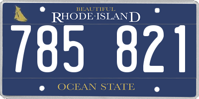 RI license plate 785821